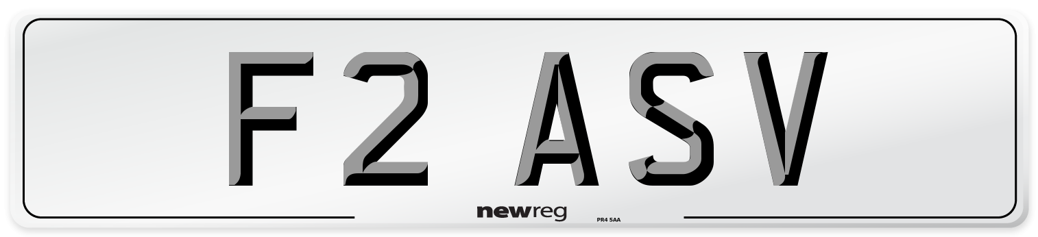 F2 ASV Number Plate from New Reg